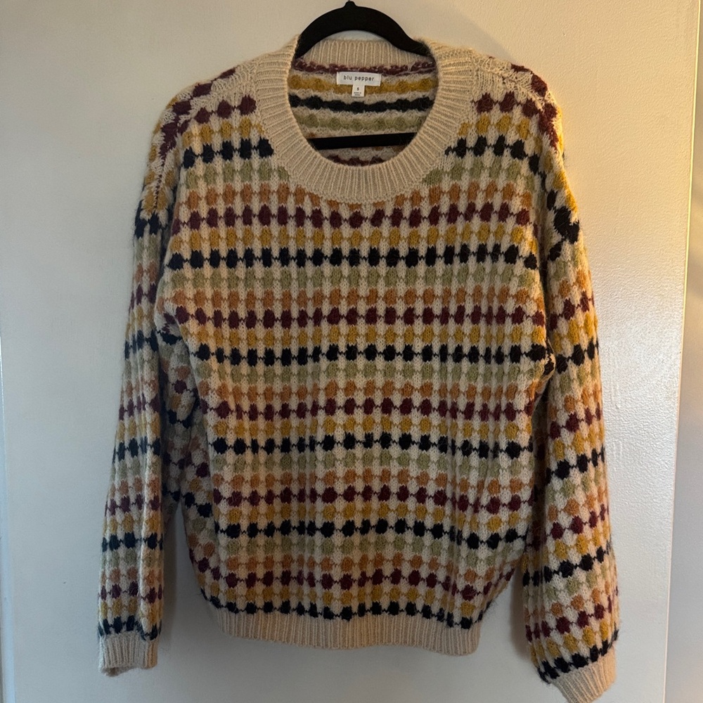 Blu Pepper Multicolor Checkered Women's Sweater
